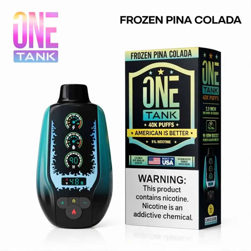 Frozen Pina Colada - One Tank 40K disposable vape packaging